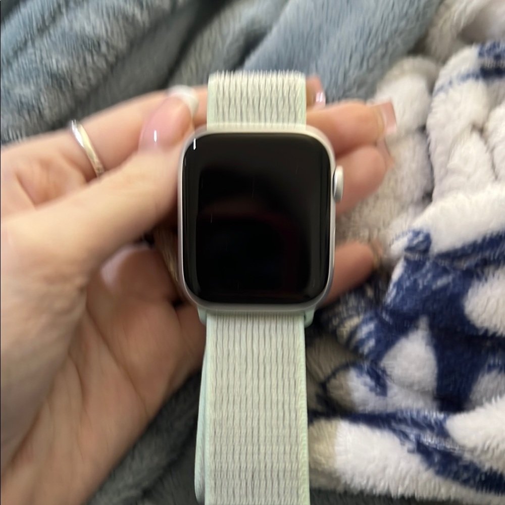Silver Smartwatch with Gray Band